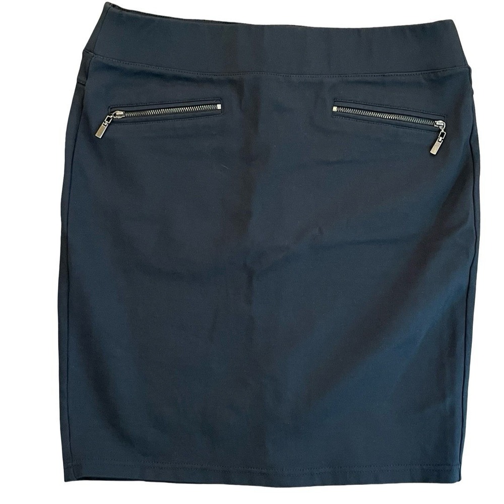 Liverpool Jeans Company Navy Stretchy Pencil Skirt with Zipper Accents Size 6/28